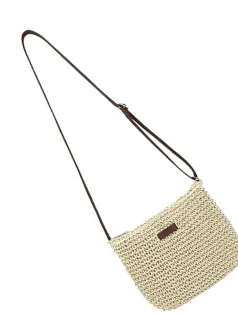 Handmade Raffia Straw Crochet Crossbody Bag Boho Beach Purse